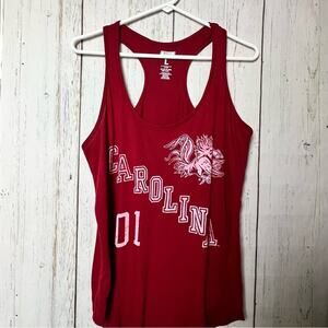 Tailgate Women's Racerback Curved Hem Carolina Graphic Tank Sz L